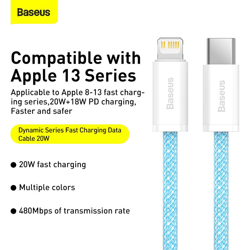baseus dynamic series 20w type c to lightning fast charging data cable 11