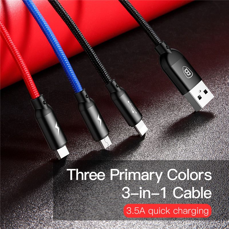 baseus three primary colors 3 in 1 cable 7