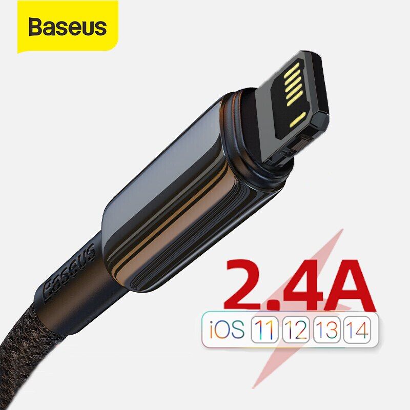 baseus tungsten gold fast charging data cable usb to ip 2 4a 1