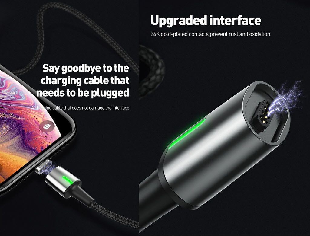 baseus zinc magnetic usb cable for type c micro lightning 2 2
