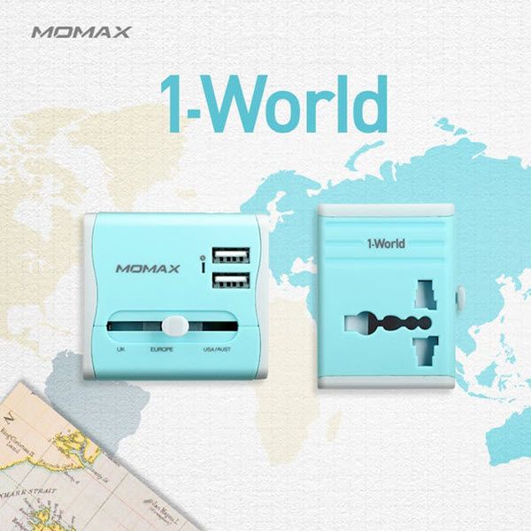 momax 1 world dual usb ac travel adapter 2