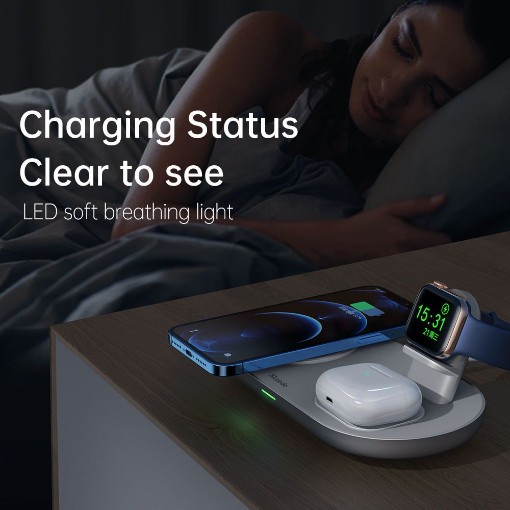mcdodo ch 7060 mdd magnetic 3 in 1 charging dock multi function wireless charger charging station 9