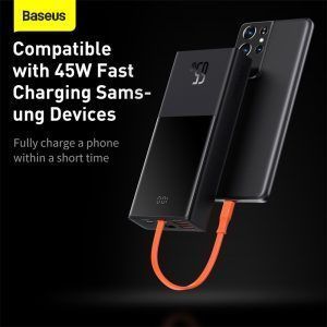 baseus eff 65w power bank 20000mah with type c cable power 1