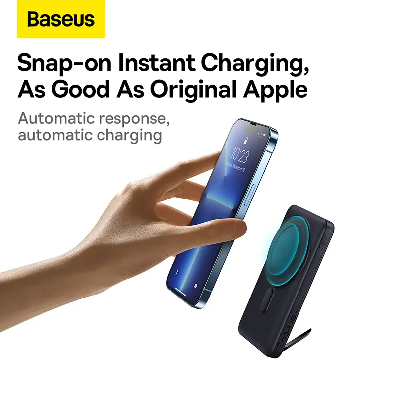 Baseus Power Bank Magnetic Bracket Wireless Fast Charge 10000mAh 20W Blue With Type C Cable 3 1