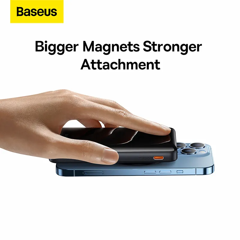 Baseus Power Bank Magnetic Bracket Wireless Fast Charge 10000mAh 20W Blue With Type C Cable 6 1